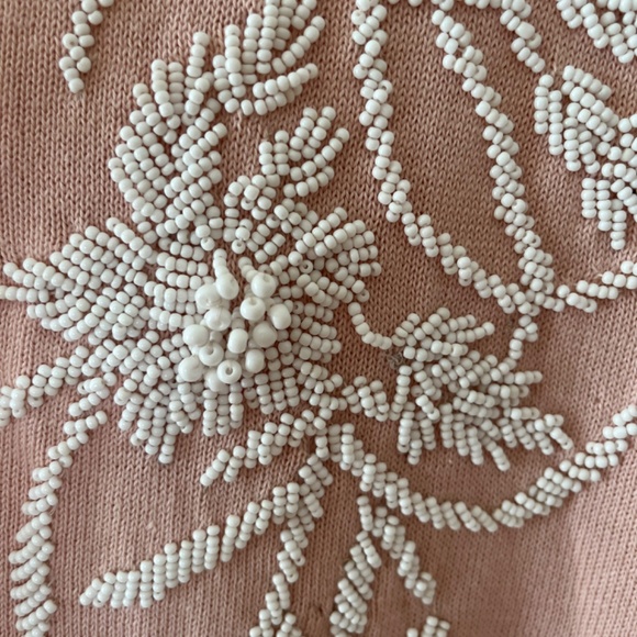 Karen Kane Pink Beaded Cardigan Sweater, Size Medium - Picture 3 of 8